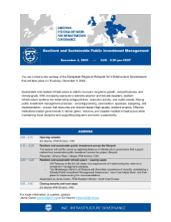 European Regional Network Webinar: Resilient and Sustainable Public Investment Management
