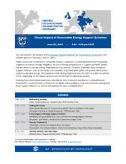 European Regional Network Webinar: Fiscal Impact of Renewal Energy Support Schemes